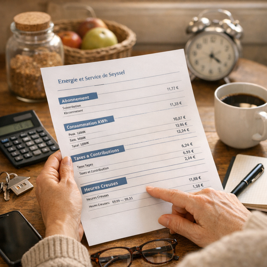 Lire sa facture ESS : abonnement, kWh, taxes et heures creuses