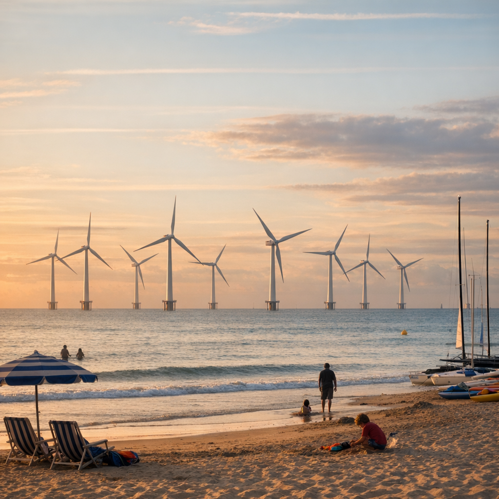 Impact visuel depuis la plage de La Baule&nbsp;: protocole photo météo et heure