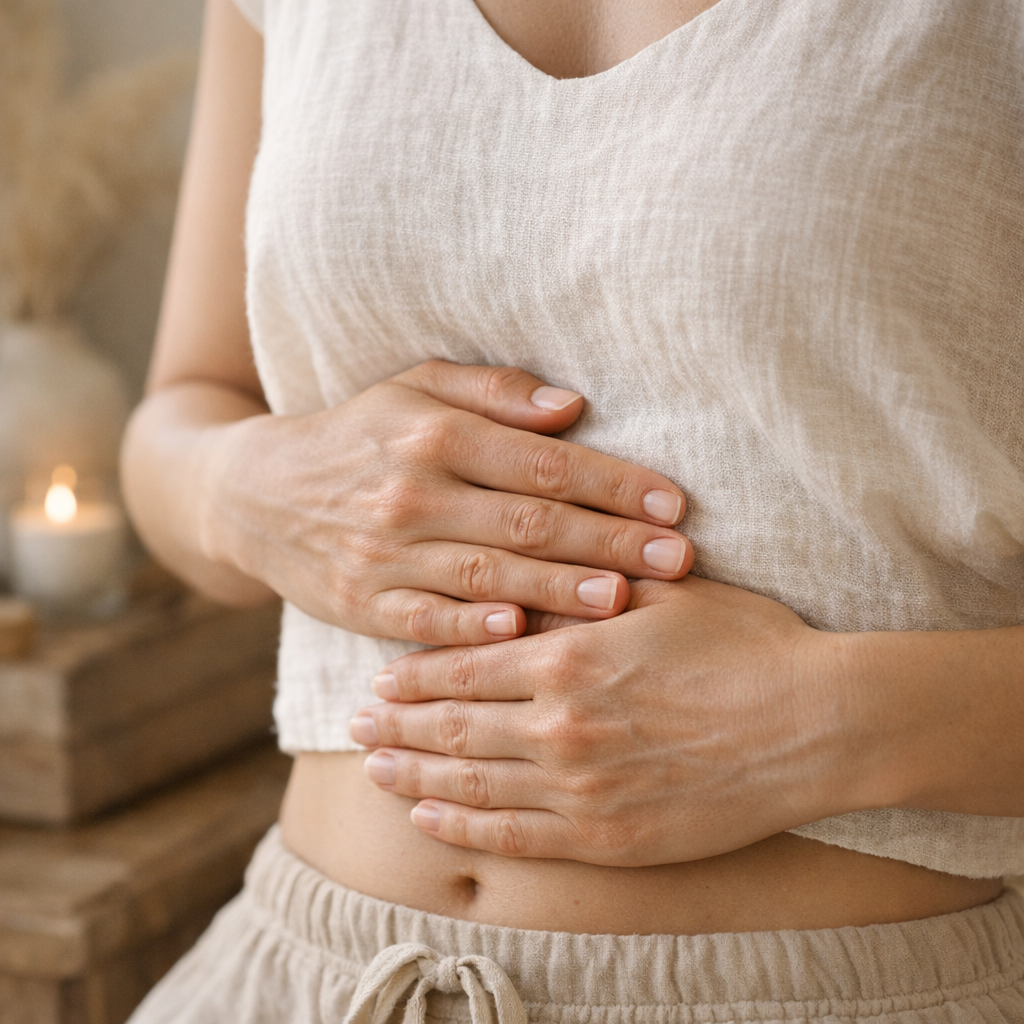 Massage du plexus solaire : guide doux à la maison