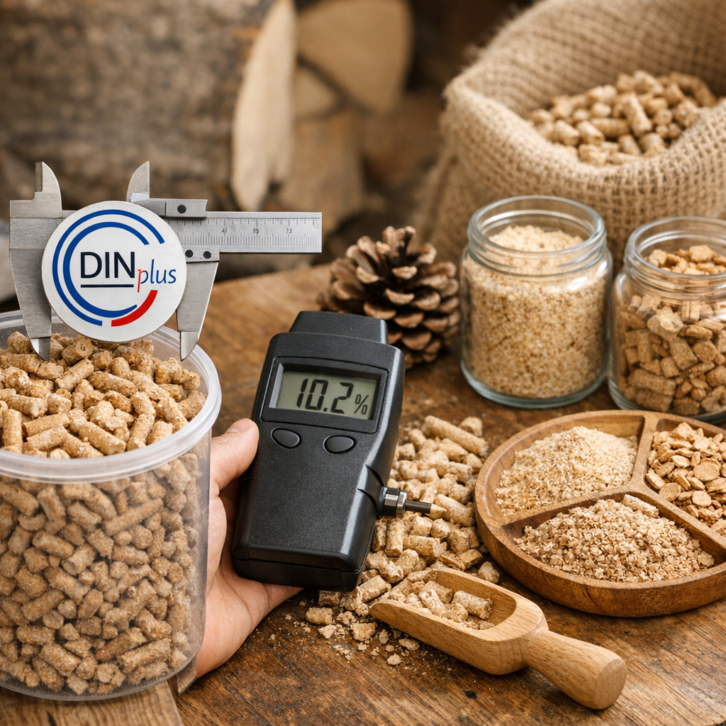 Qualité des granulés WoodPecker : DINplus, humidité et composition