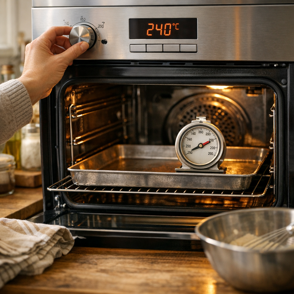 Cas concret à 240 °C : tester son four en thermostat 8 avant une cuisson sensible